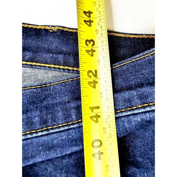 Levis Size 38X32 Men's Straight Blue Denim 5 Pocket Logo Zip Jeans - Picture 11 of 13